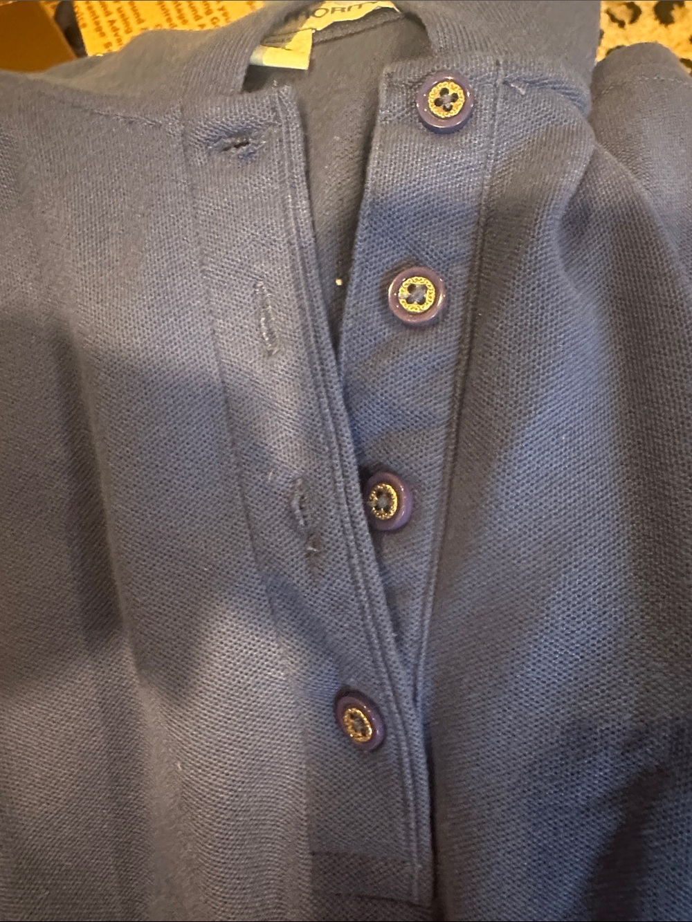 Port Authority Blue Long Sleeve Polo with DAR Embroidery - Picture 8 of 9